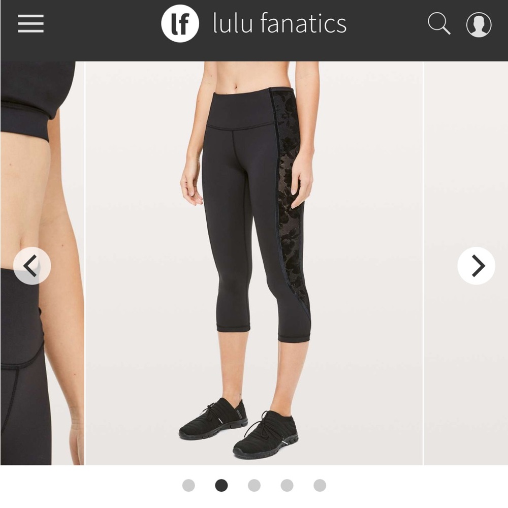 lululemon athletica Black Floral Wunder Under Capris